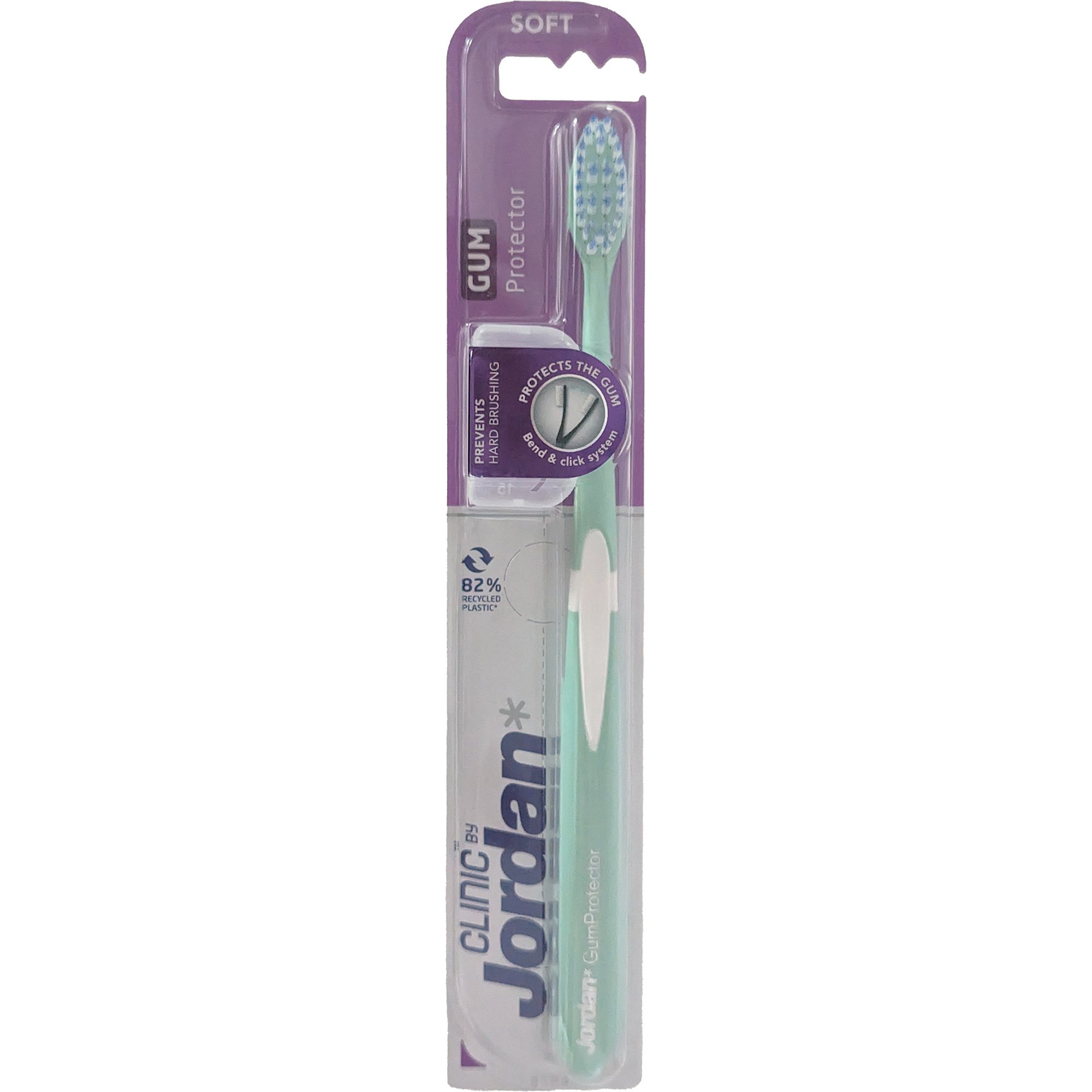 Jordan Clinic Gum Protector Toothbrush Soft 1 Τεμάχιο Μαλακή Οδοντόβουρτσα για Βαθύ Καθαρισμό με Εξαιρετικά Λεπτές Ίνες Κωδ 310058 – Πράσινο