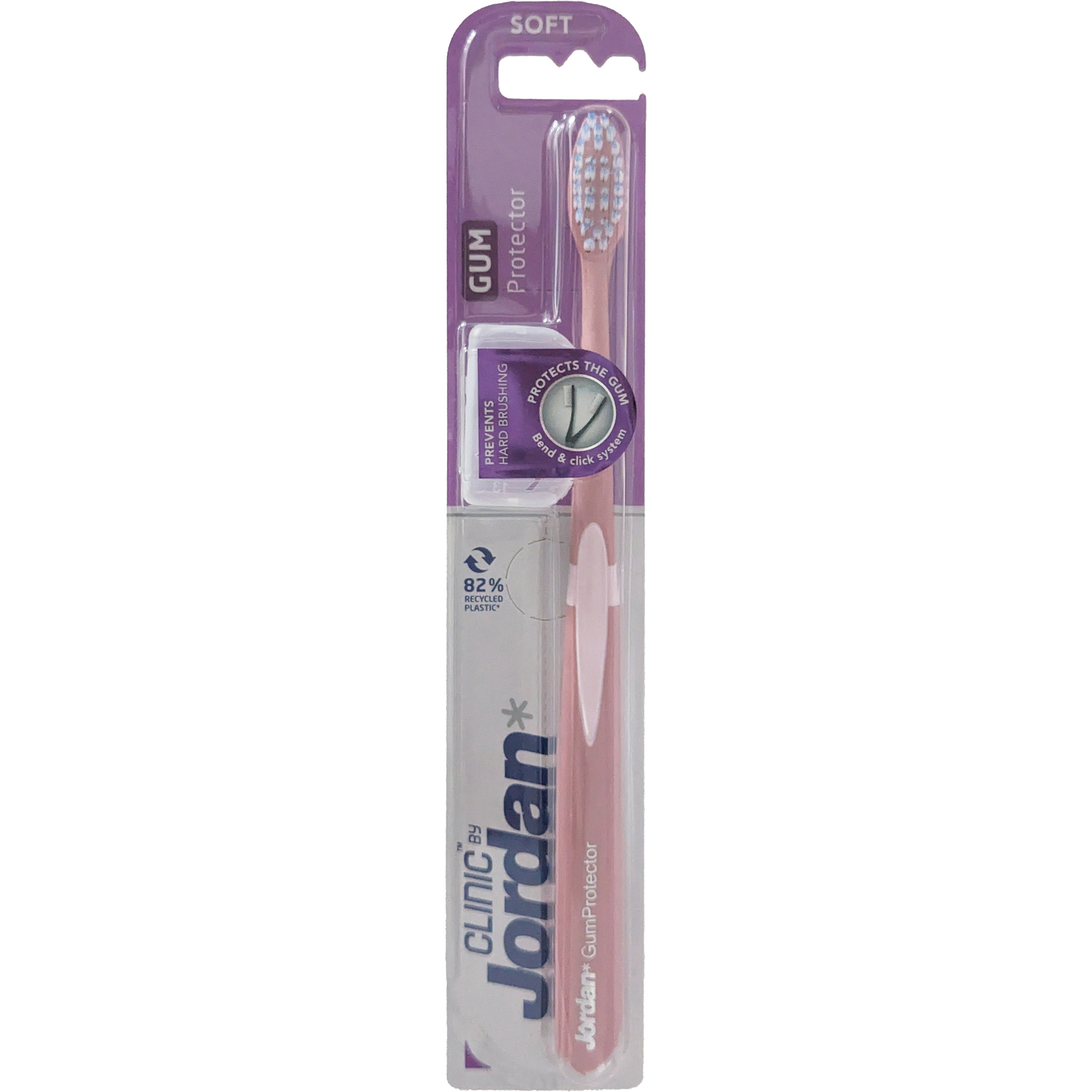 Jordan Clinic Gum Protector Toothbrush Soft 1 Τεμάχιο Μαλακή Οδοντόβουρτσα για Βαθύ Καθαρισμό με Εξαιρετικά Λεπτές Ίνες Κωδ 310058 – Ροζ