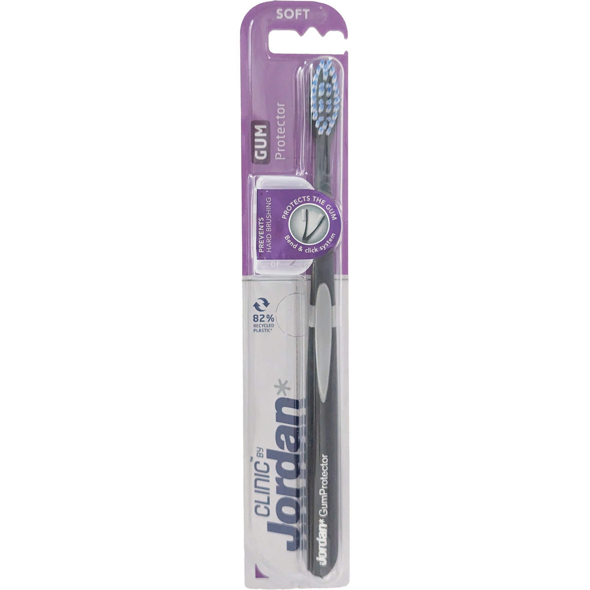 Jordan Clinic Gum Protector Toothbrush Soft 1 Τεμάχιο Μαλακή Οδοντόβουρτσα για Βαθύ Καθαρισμό με Εξαιρετικά Λεπτές Ίνες Κωδ 310058 – Γκρι