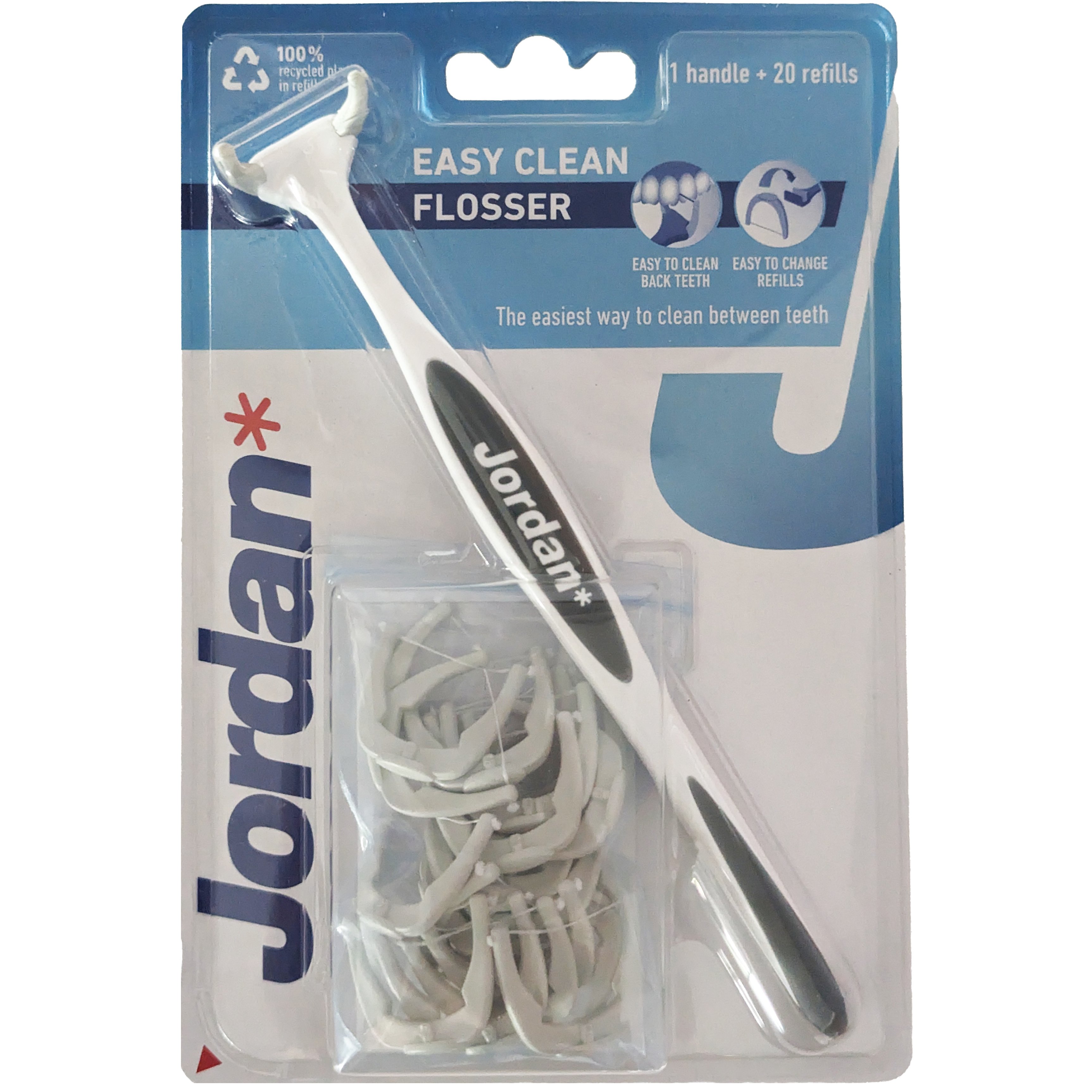 Jordan Easy Clean Flosser 1 Τεμάχιο & Refills 20 Τεμάχια Κωδ 310054 – Γκρι
