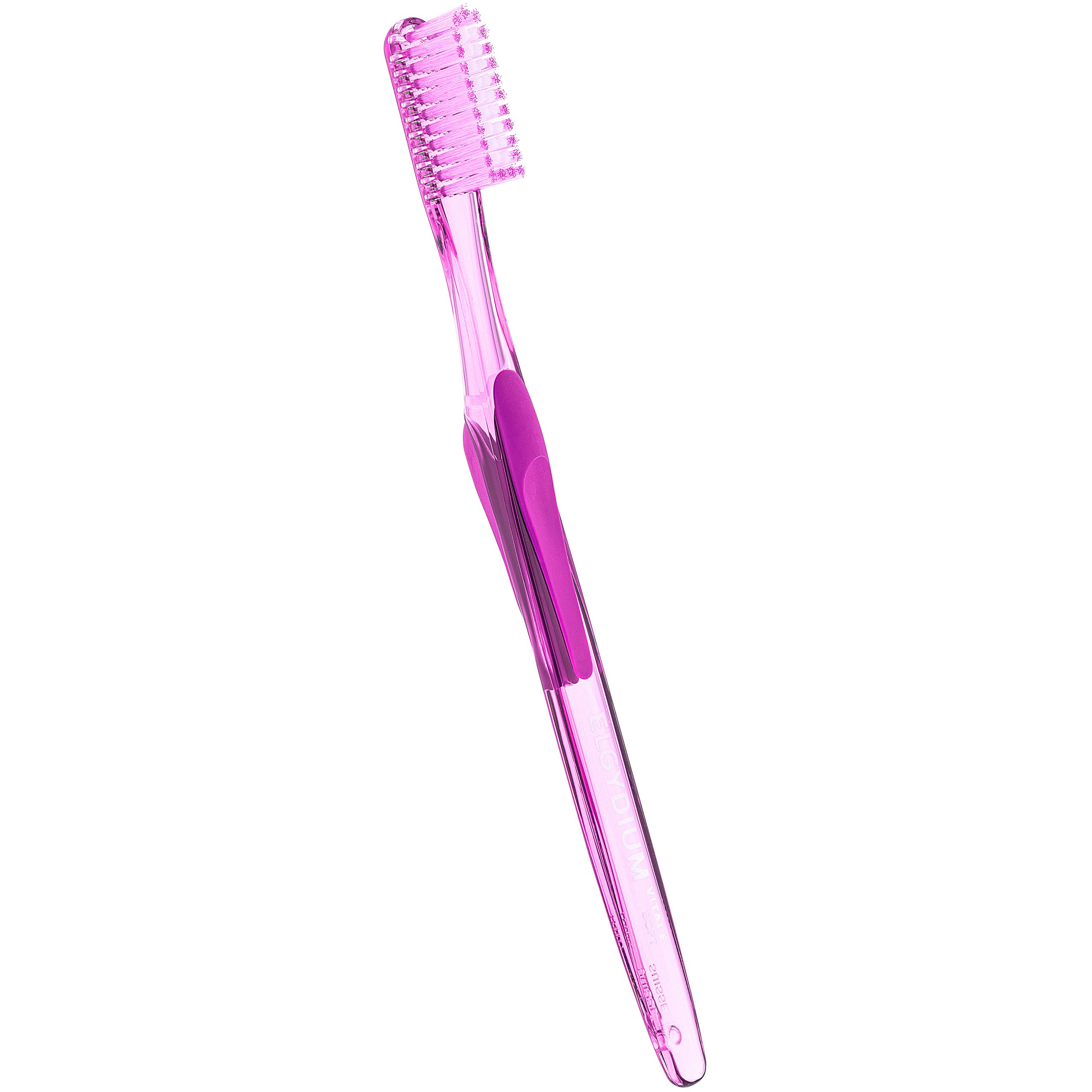Elgydium Vitale Souple Soft Toothbrush Χειροκίνητη Μαλακή Οδοντόβουρτσα με Εργονομική Λαβή 1 Τεμάχιο – Ροζ