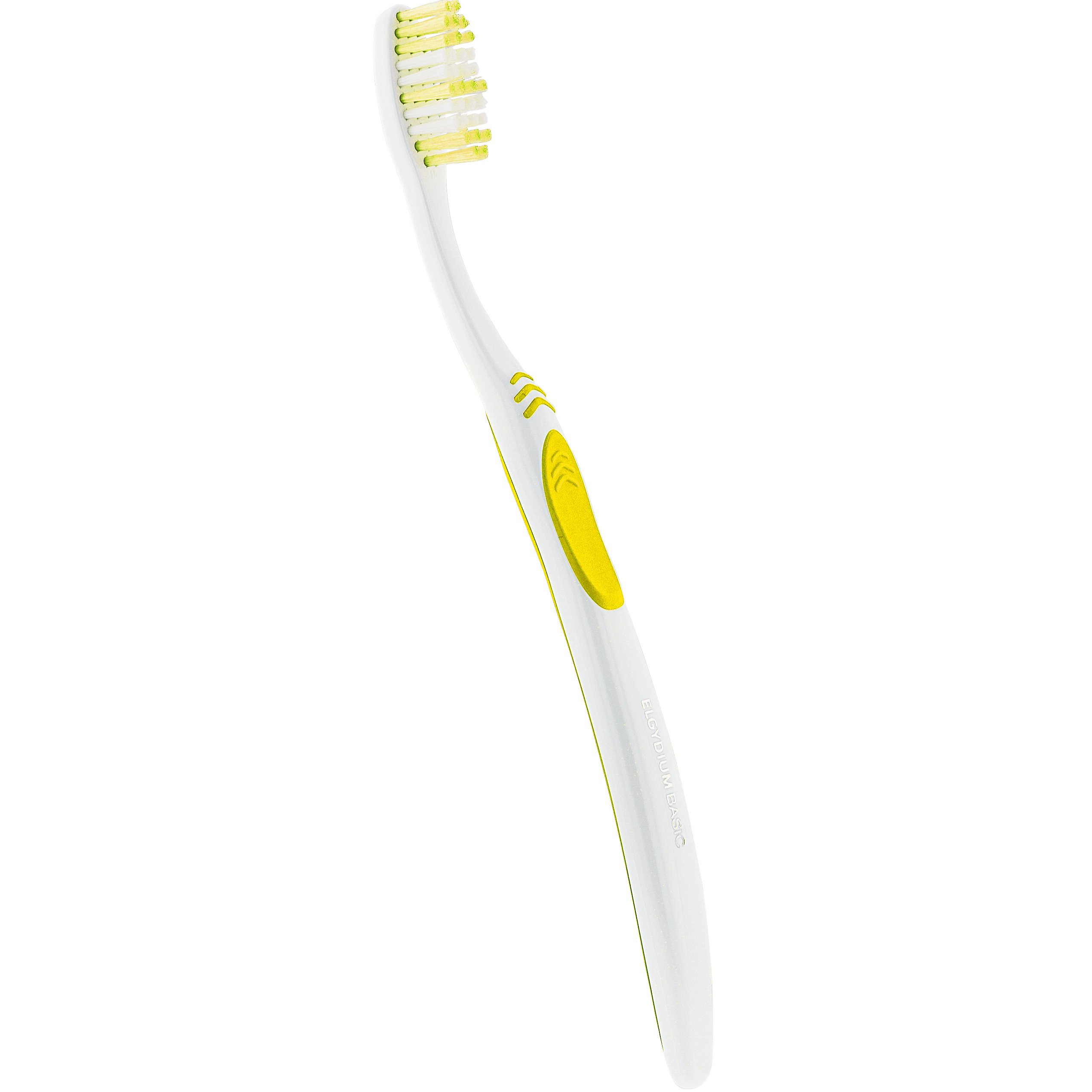 Elgydium Basic Medium Toothbrush Χειροκίνητη Μέτριας Σκληρότητας Οδοντόβουρτσα με Εργονομική Λαβή 1 Τεμάχιο - Κίτρινο