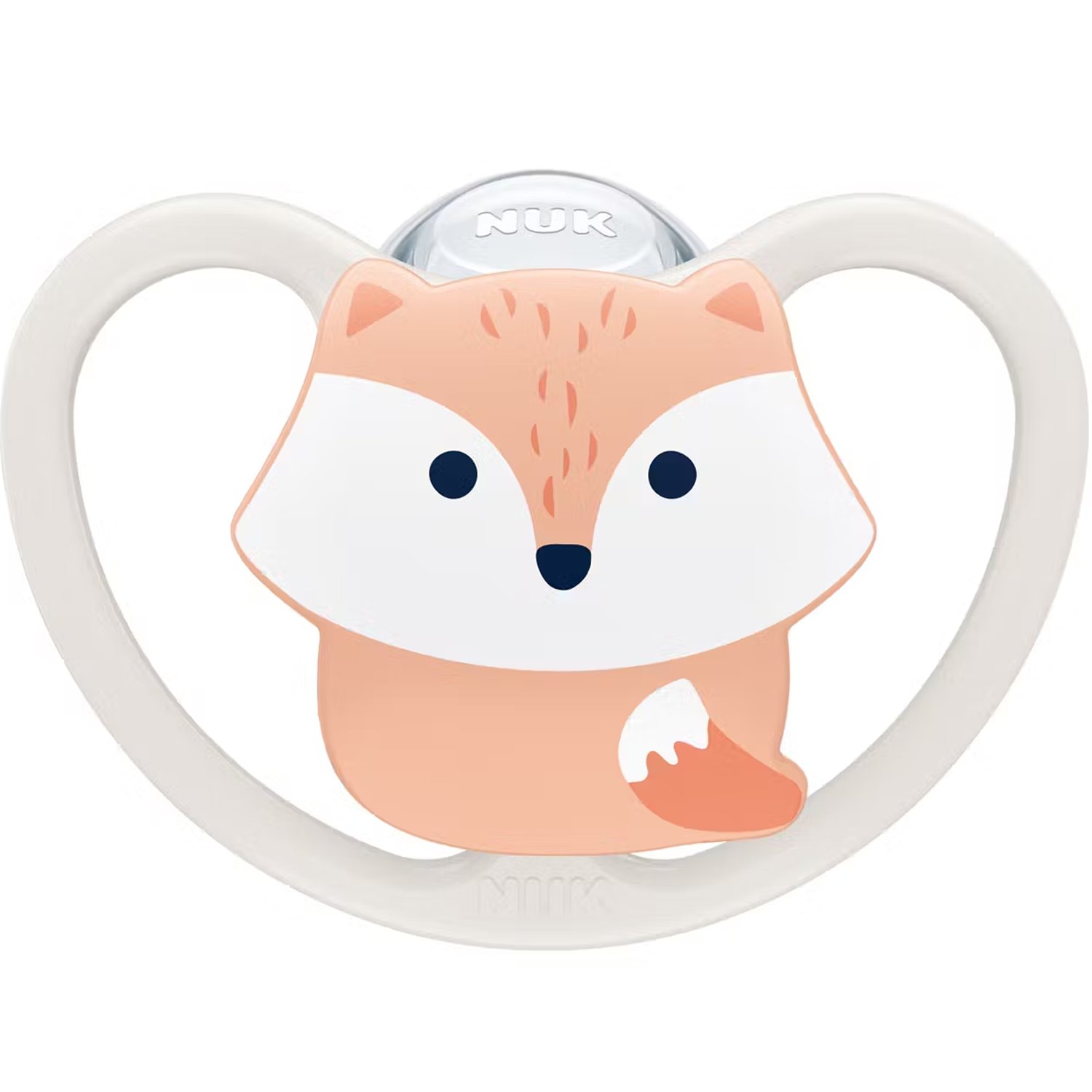 Nuk Nuk Space Silicone Soother 0-6m Πιπίλα Σιλικόνης με Σχεδιασμό που Επιτρέπει στην Ευαίσθητη Βρεφική Επιδερμίδα να Αναπνέει 1 Τεμάχιο - Μπεζ / Πορτοκαλί