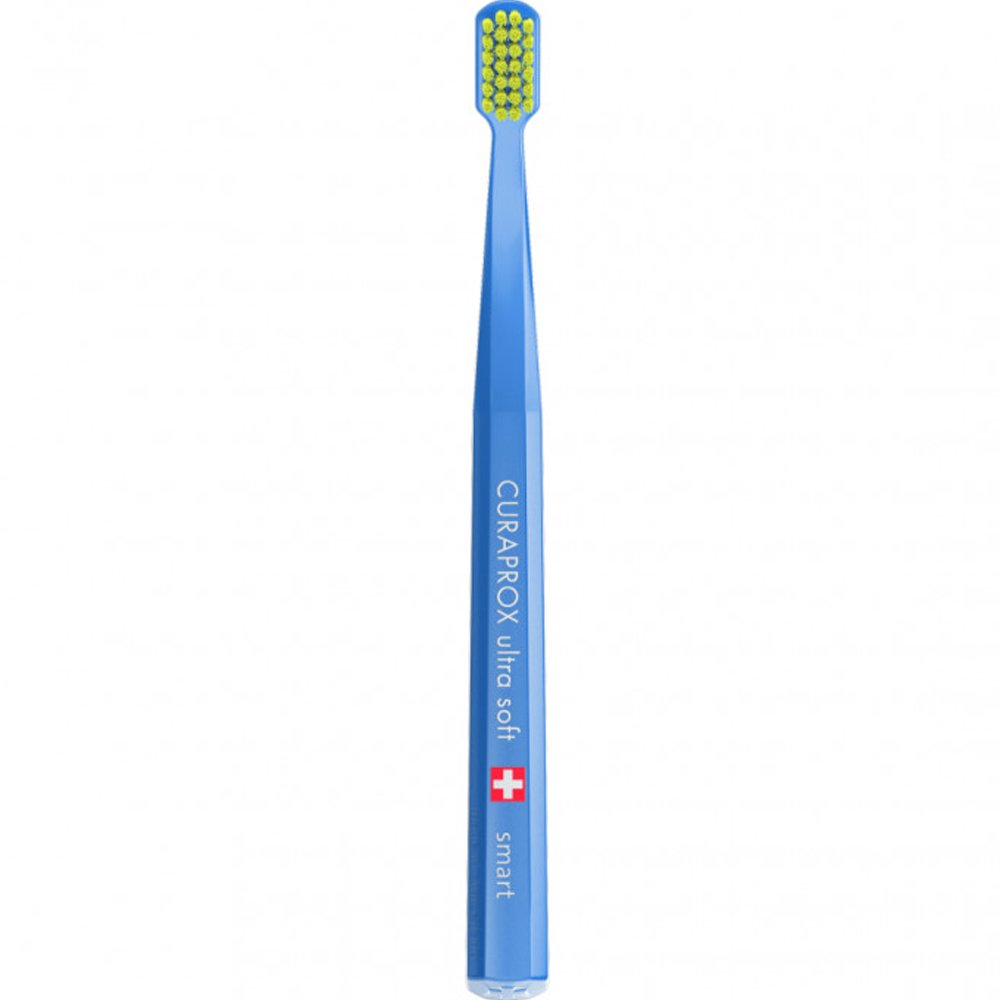 Curaprox Curaprox CS Smart 7600 Ultra Soft Μαλακή Οδοντόβουρτσα με Μικρή Κεφαλή & Υψηλή Πυκνότητα Ινών για Αποτελεσματικότερη Απομάκρυνση της Πλάκας 1 Τεμάχιο - Μπλε / Πράσινες Ίνες