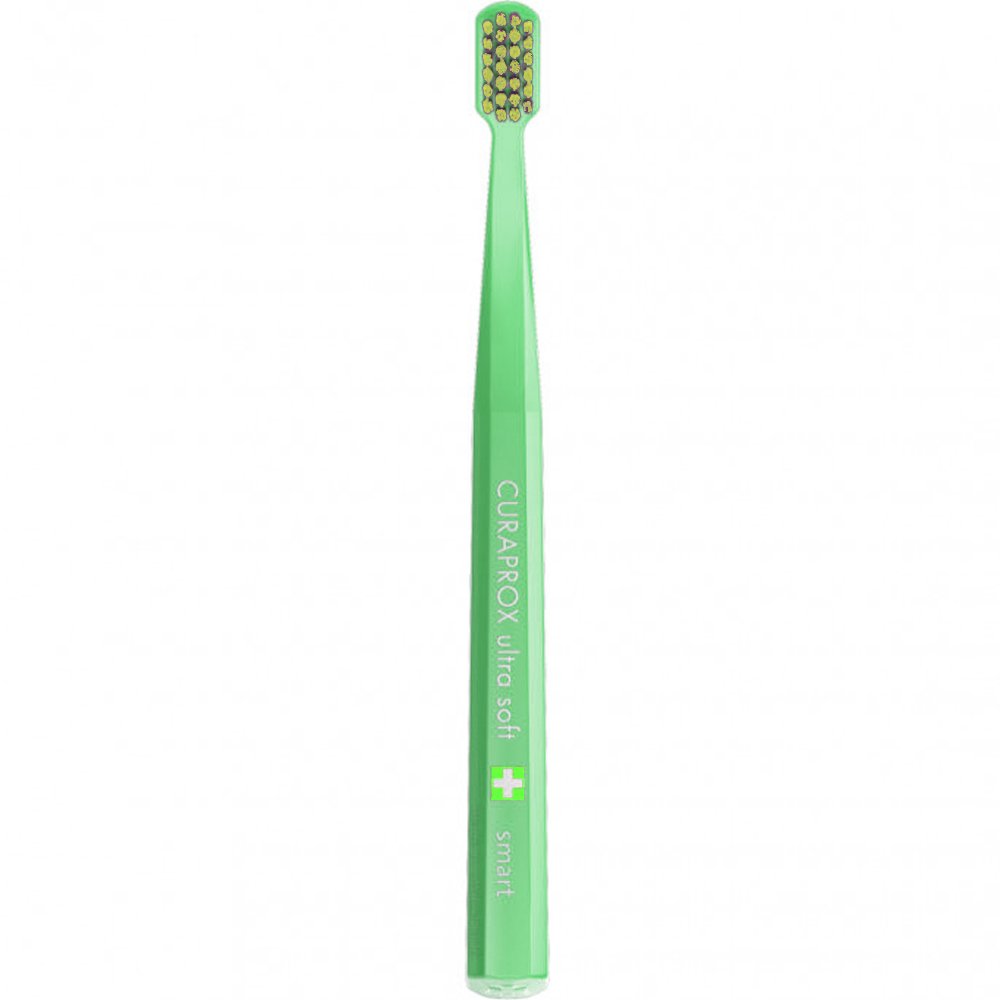 Curaprox Curaprox CS Smart 7600 Ultra Soft Μαλακή Οδοντόβουρτσα με Μικρή Κεφαλή & Υψηλή Πυκνότητα Ινών για Αποτελεσματικότερη Απομάκρυνση της Πλάκας 1 Τεμάχιο - Πράσινο / Κίτρινες Ίνες