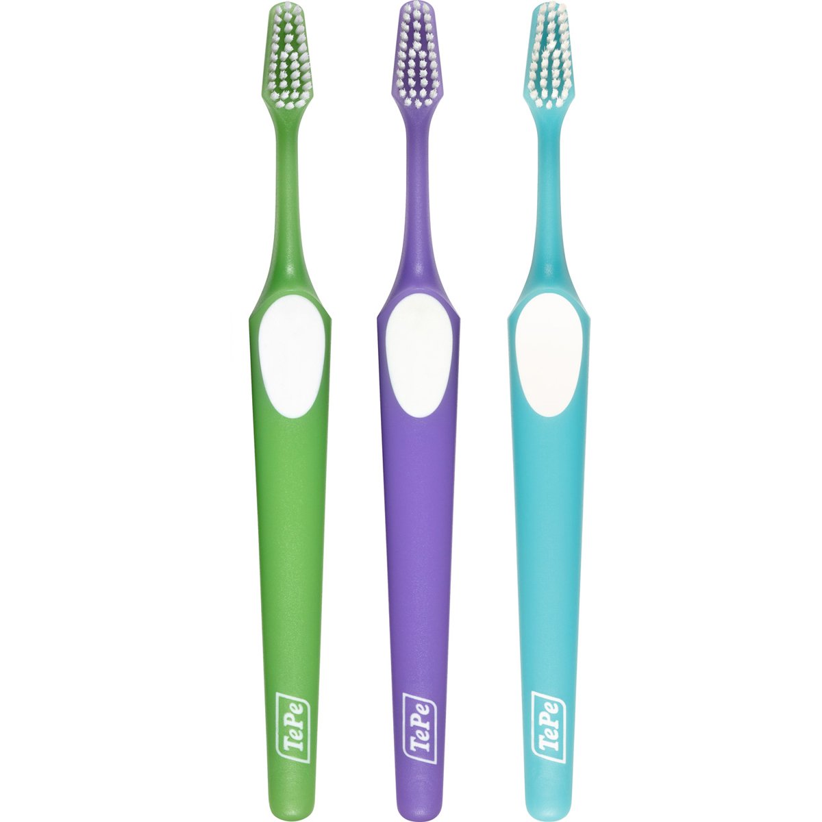 Tepe Supreme Soft Toothbrush Μαλακή Οδοντόβουρτσα που Διαθέτει Εργονομική Λαβή & Ίνες 2 Επιπέδων για Βελτιωμένη Προσπέλαση 3 Τεμάχια, Πράσινο - Μωβ - Γαλάζιο