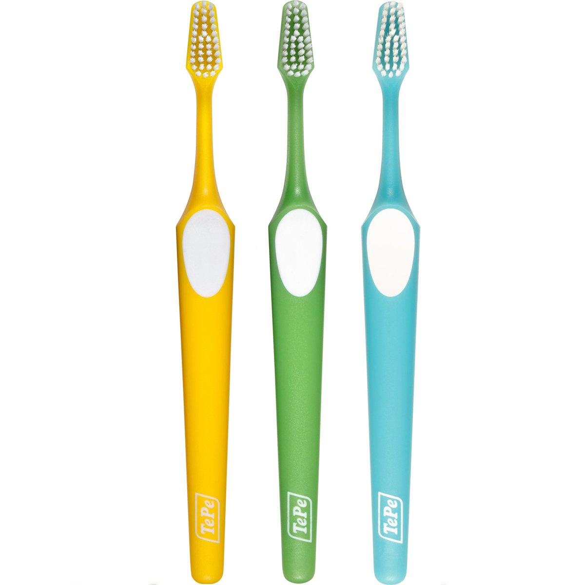 Tepe Tepe Supreme Soft Toothbrush Μαλακή Οδοντόβουρτσα που Διαθέτει Εργονομική Λαβή & Ίνες 2 Επιπέδων για Βελτιωμένη Προσπέλαση 3 Τεμάχια, Κίτρινο - Πράσινο - Γαλάζιο