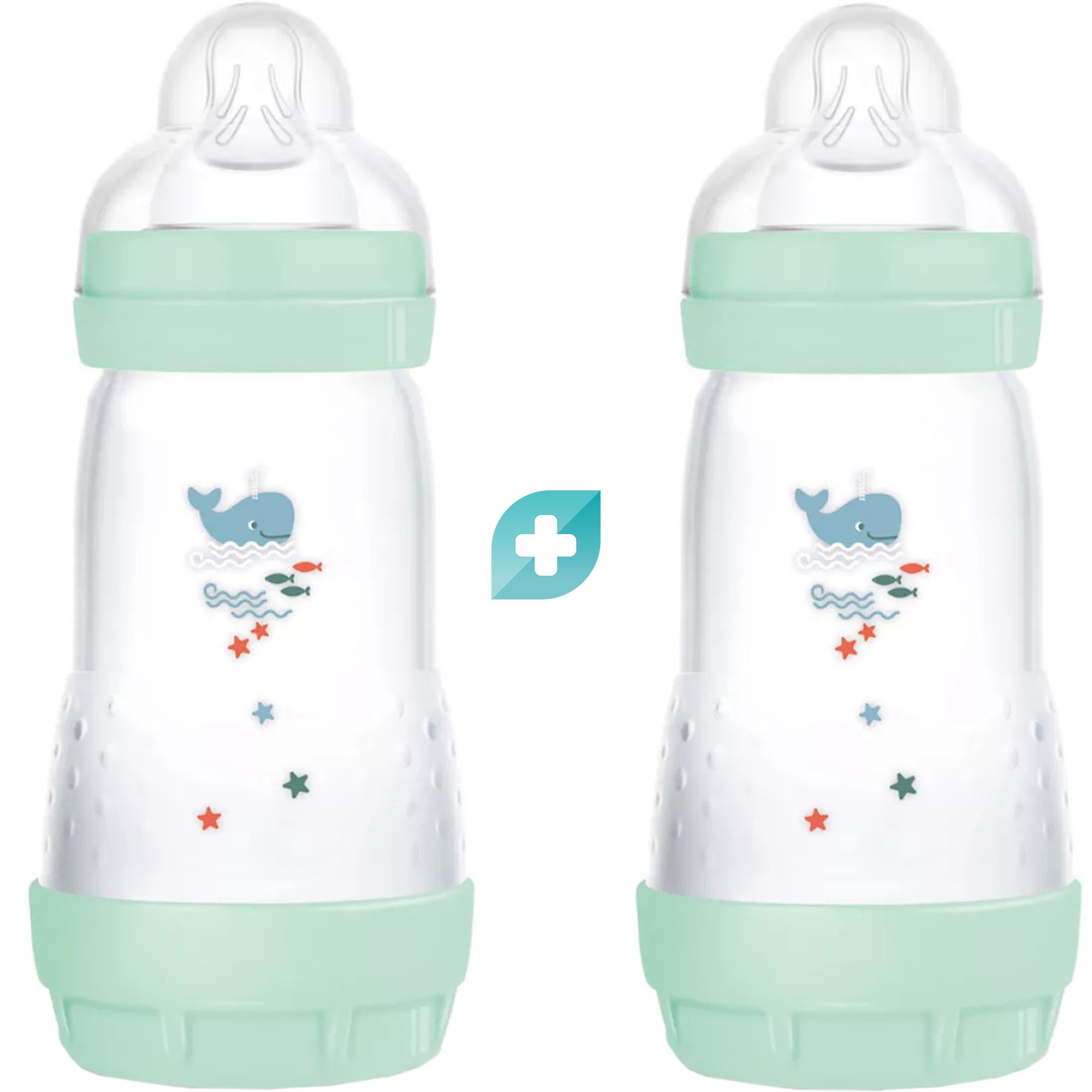 Mam Mam Promo Easy Start Anti-Colic 2m+ Σετ Μπιμπερό Πολυπροπυλενίου με Θηλή Σιλικόνης Μεσαίας Ροής Κατά των Κολικών 2x260ml, Κωδ 355SBc