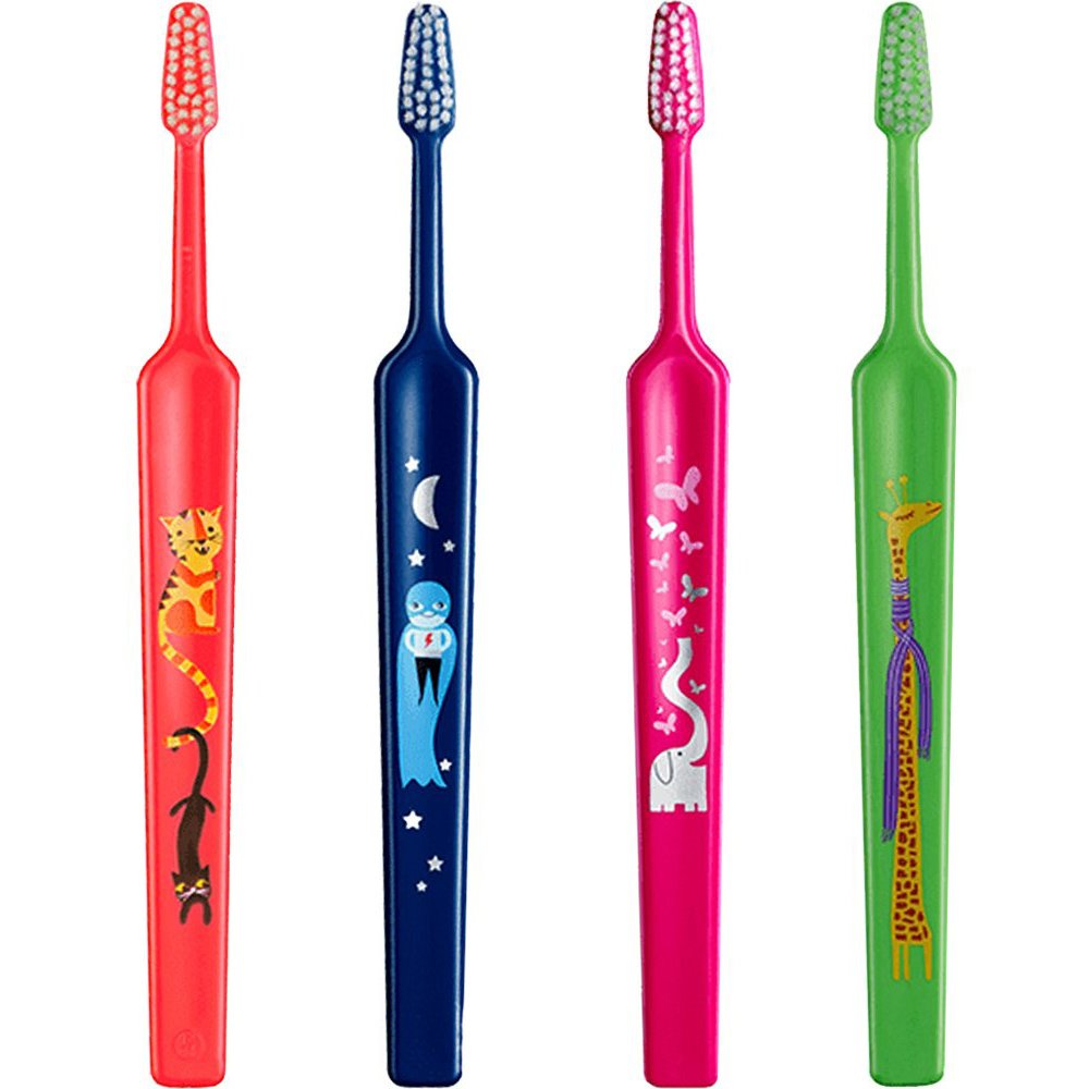 Tepe TePe Kids Extra Soft Toothbrush 0-3 Years Οδοντόβουρτσα με Μικρή Κωνική Κεφαλή & Πολύ Μαλακές Ίνες Κατάλληλη για τα Πρώτα Δόντια 4 Τεμάχια - Multicolor 11