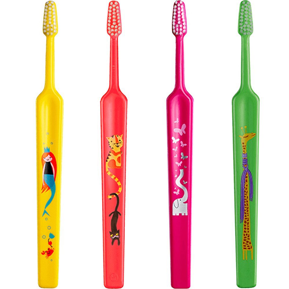 Tepe TePe Kids Extra Soft Toothbrush 0-3 Years Οδοντόβουρτσα με Μικρή Κωνική Κεφαλή & Πολύ Μαλακές Ίνες Κατάλληλη για τα Πρώτα Δόντια 4 Τεμάχια - Multicolor 10