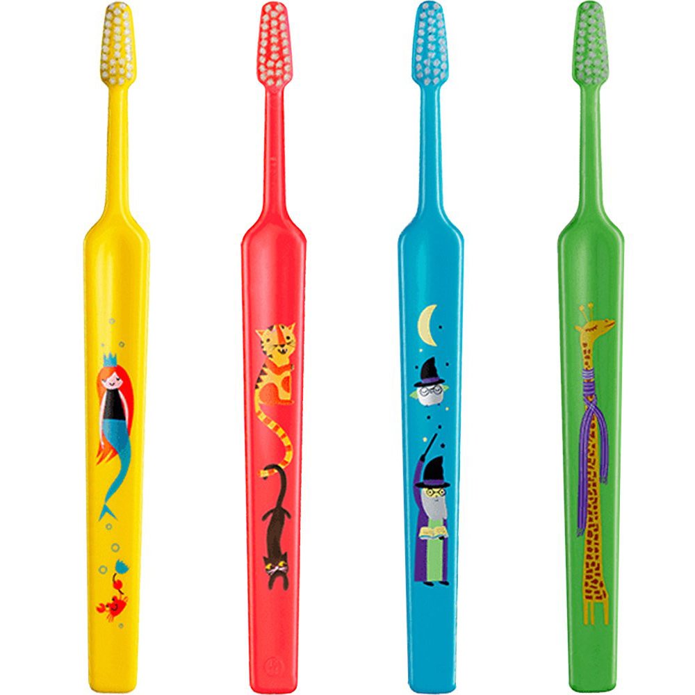 Tepe TePe Kids Extra Soft Toothbrush 0-3 Years Οδοντόβουρτσα με Μικρή Κωνική Κεφαλή & Πολύ Μαλακές Ίνες Κατάλληλη για τα Πρώτα Δόντια 4 Τεμάχια - Multicolor 9