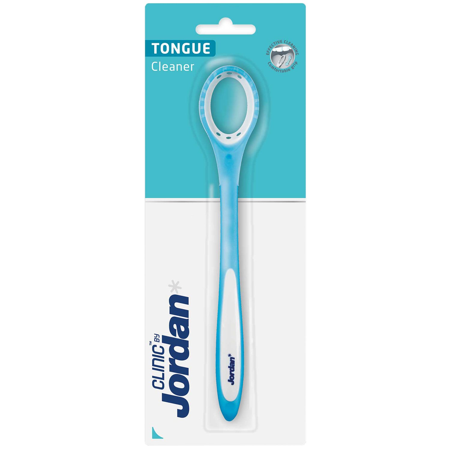 Jordan Jordan Clinic Tongue Cleaner Καθαριστικό Γλώσσας με Άνετη Λαβή 1 Τεμάχιο - Γαλάζιο