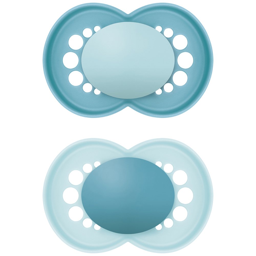 Mam Mam Original Silicone Soother 16m+ Ορθοδοντική Πιπίλα Σιλικόνης με Θήκη Μεταφοράς & Αποστείρωσης 2 Τεμάχια, Κωδ 278SBc - Μπλε / Γαλάζιο