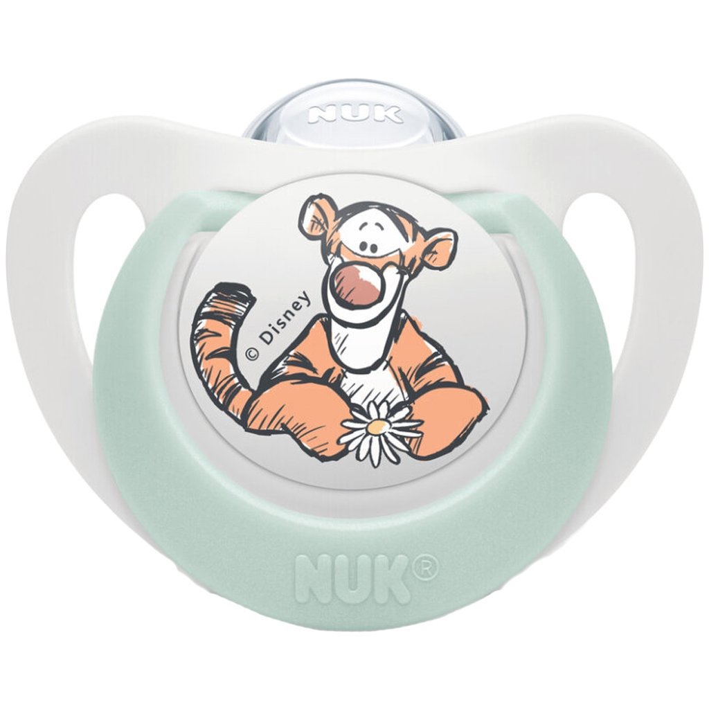 Nuk Nuk Star Disney Baby Winnie the Pooh Silicone Soother 0-6m 1 Τεμάχιο - Λευκό,Εξαιρετικά Μαλακή Πιπίλα Σιλικόνης με Θήκη Μεταφοράς