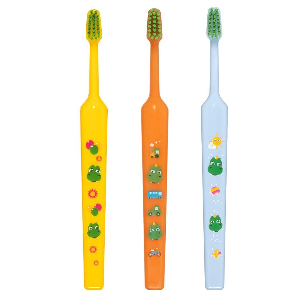 Tepe Tepe Good Mini Extra Soft Toothbrush Bolibompa 0-3 Years Οδοντόβουρτσα με Πολύ Μαλακές Ίνες & Πολύ Μικρή Κεφαλή για Βρέφη - Νήπια 3 Τεμάχια - Κίτρινο / Πορτοκαλί / Γαλάζιο
