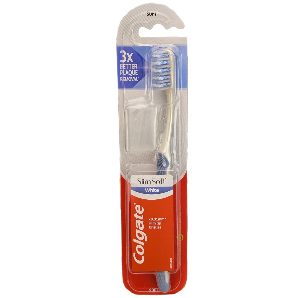Colgate Slim Soft White 0.01mm Μαλακή Οδοντόβουρτσα με Πολύ Λεπτούς Θυσάνους για Βαθύ Καθαρισμό 1 Τεμάχιο - Μπλέ