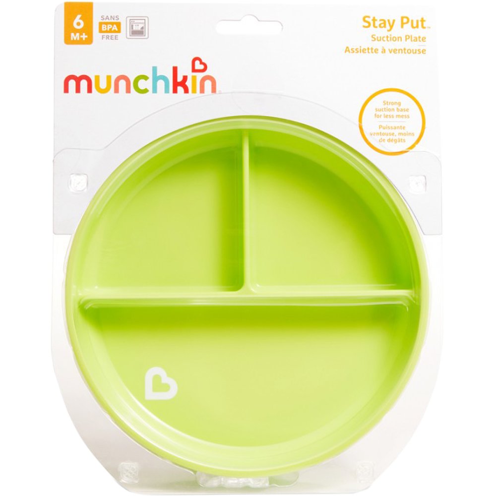 Munchkin Munchkin Stay Put Suction Plate 6m+ Πιατάκι για Μωρά με Βάση Αναρρόφησης για Μεγάλη Σταθερότητα 1 Τεμάχιο - Πράσινο