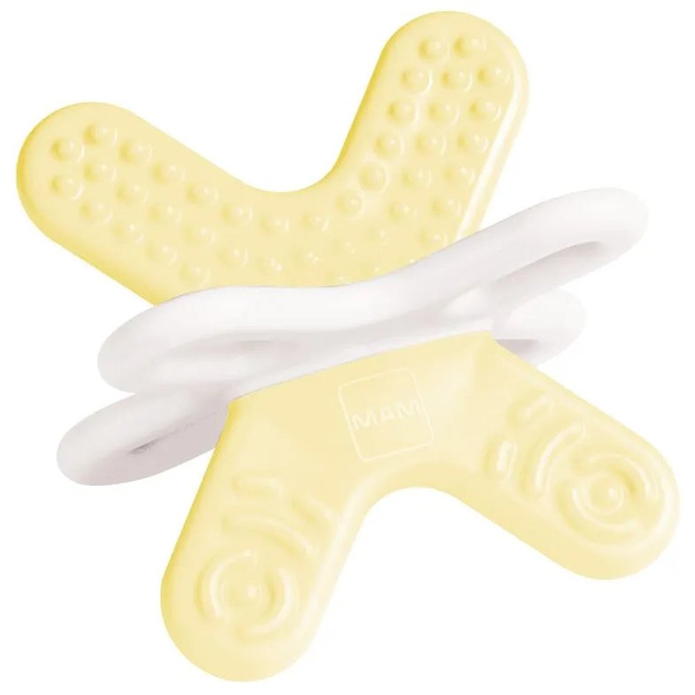 Mam Mam Bite & Relax Phase 2 & Clip 4m+, Κωδ 566 Μίνι Πολύκρικος Οδοντοφυΐας με Κορδέλα Στήριξης Ιδανικός για τα Πίσω Πρώτα Δοντάκια 1 Τεμάχιο - Κίτρινο
