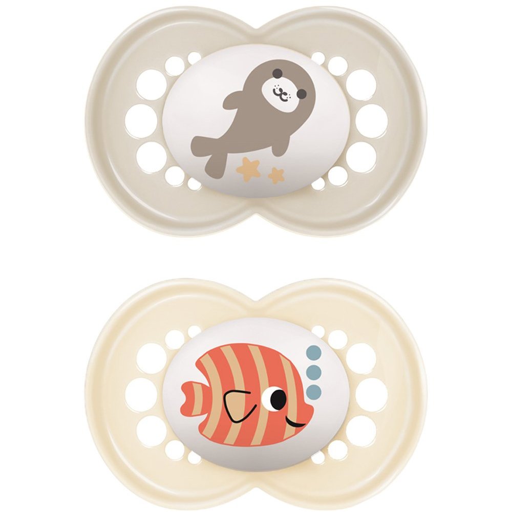 Mam Mam Original Latex Soother 6-16m Κωδ 151LB Ορθοδοντική Πιπίλα με Θηλή από Φυσικό Καουτσούκ 2 Τεμάχια - Σομόν / Κρεμ