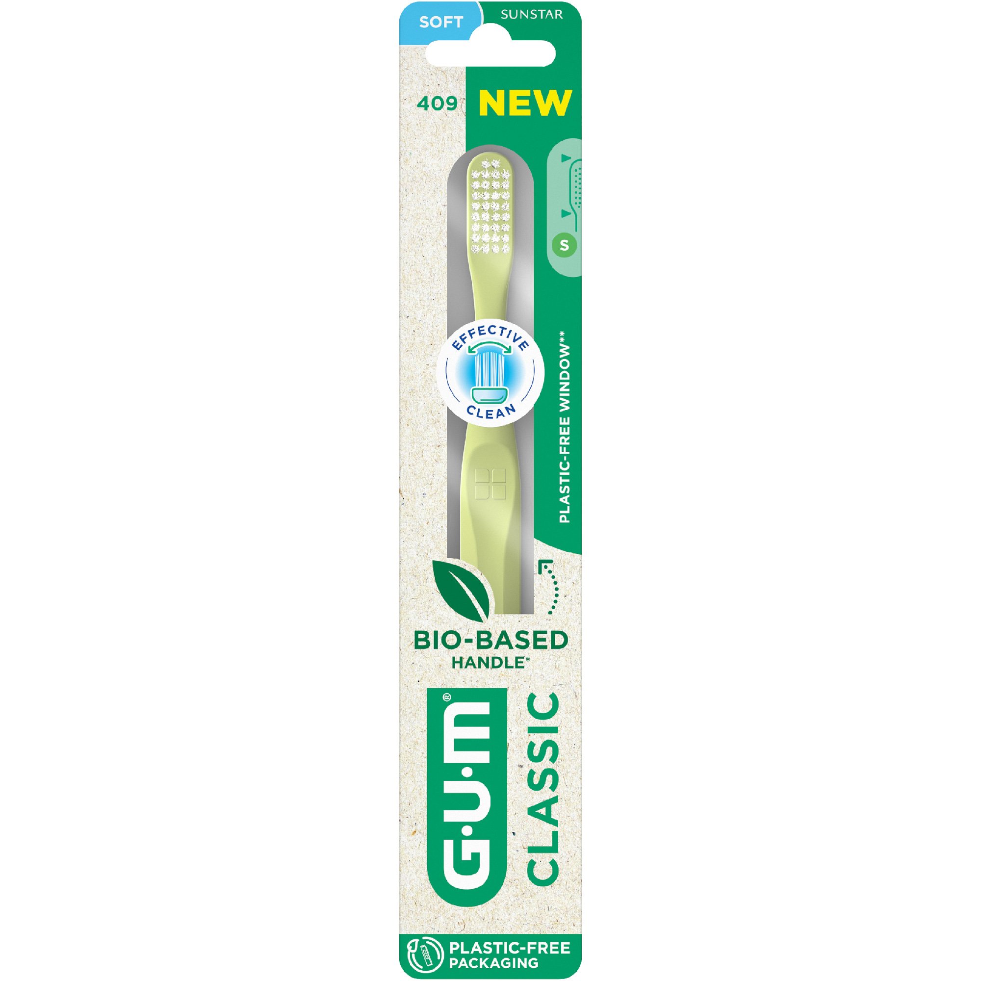 Gum Gum Classic 409 Soft Toothbrush Μαλακή Οδοντόβουρτσα για την Καθημερινή Φροντίδα των Δοντιών & των Ούλων 1 Τεμάχιο - Κίτρινο