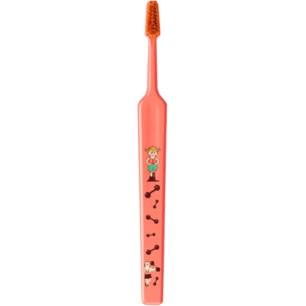Tepe TePe Kids Pippi Extra Soft Toothbrush Πολύ Μαλακή Παιδική Οδοντόβουρτσα με Σχέδια από την Πίπη Φακιδομύτη 1 Τεμάχιο - Φούξια