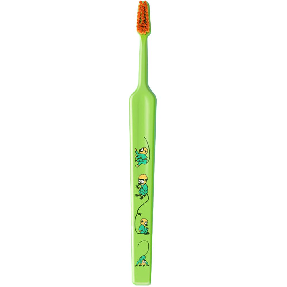 Tepe TePe Kids Pippi Extra Soft Toothbrush Πολύ Μαλακή Παιδική Οδοντόβουρτσα με Σχέδια από την Πίπη Φακιδομύτη 1 Τεμάχιο - Πράσινο