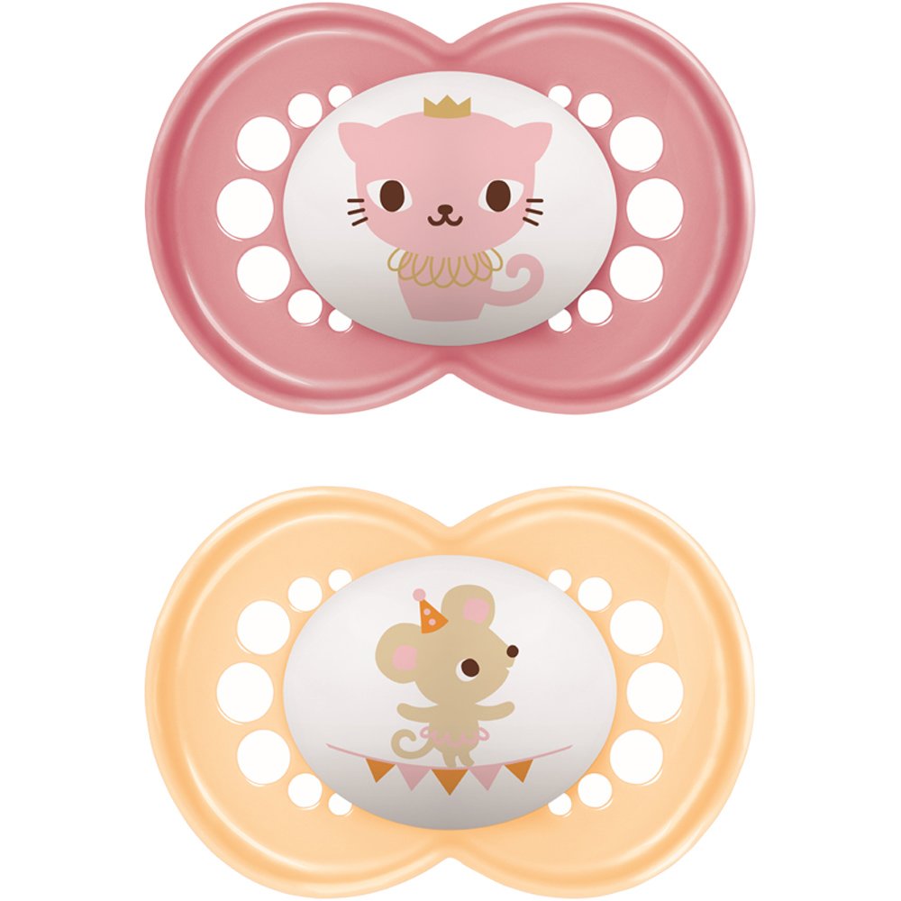 Mam Mam Original Latex Soother 16m+ Κωδ 251L Ορθοδοντική Πιπίλα με Θηλή από Φυσικό Καουτσούκ 2 Τεμάχια - Φούξια / Πορτοκαλί