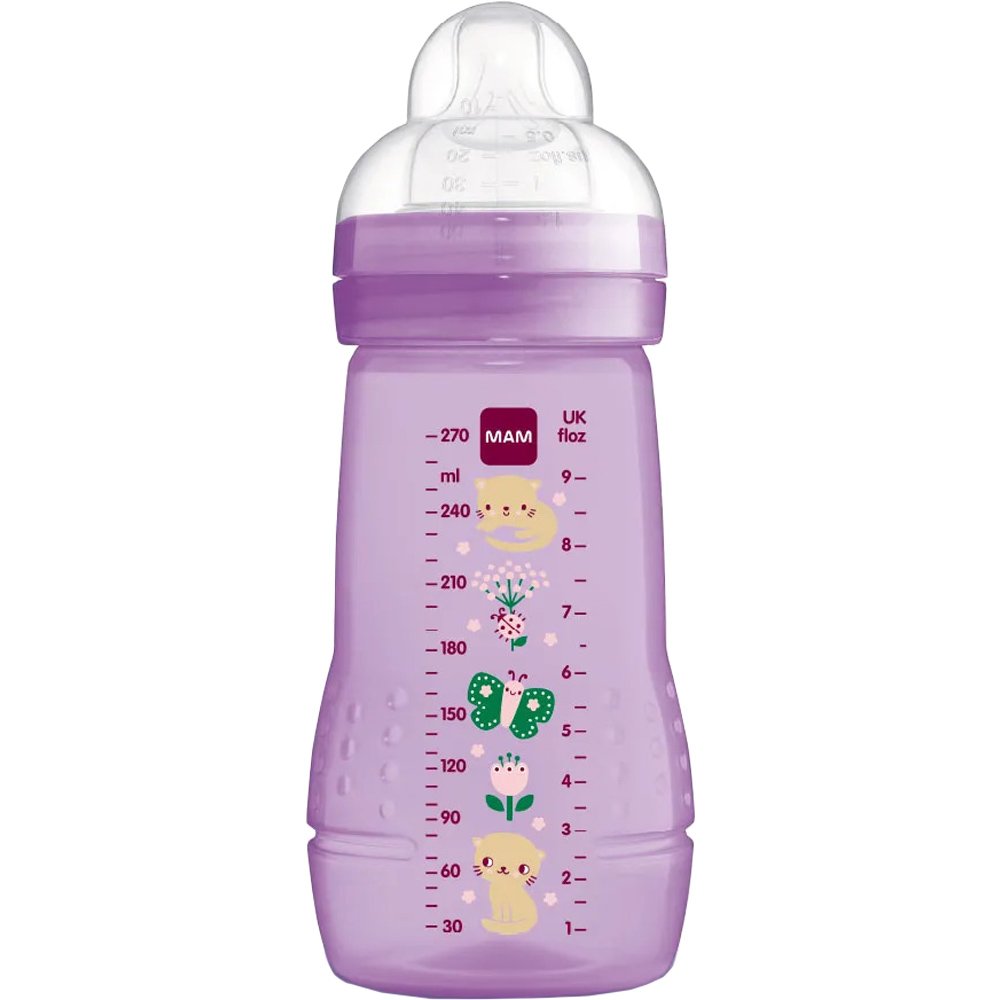 Mam Mam Easy Active Baby Bottle 2+ Μηνών Μπιμπερό Πολυπροπυλενίου με Θηλή Σιλικόνης 270ml, Κωδ 360S - Μωβ