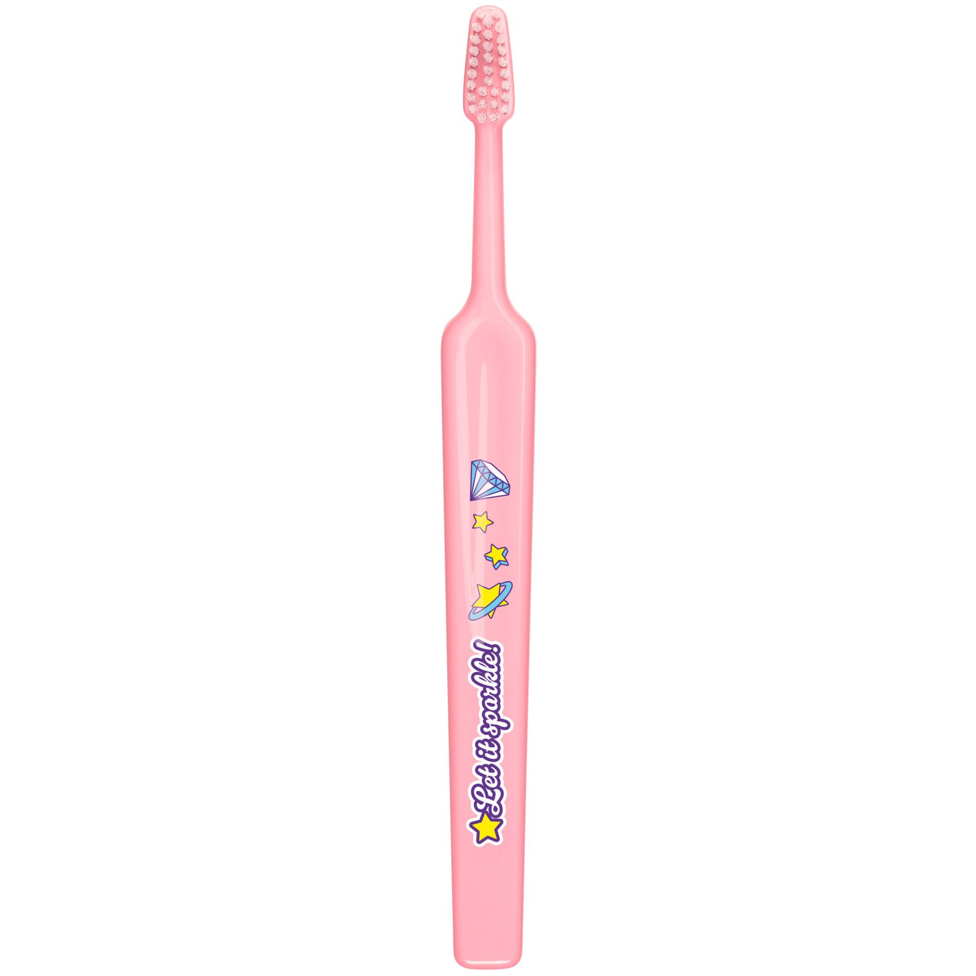 TePe Kids Soft Toothbrush 6+ Years Παιδική Οδοντόβουρτσα με Μαλακές Ίνες & Ευχάριστα Σχέδια 1 Τεμάχιο - Ροζ