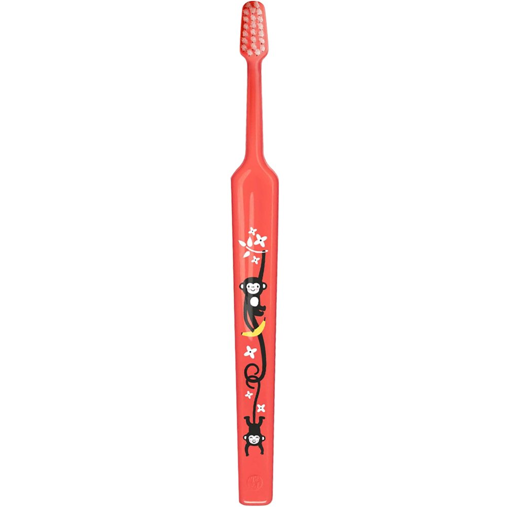 TePe Mini Extra Soft 0-6 Years Toothbrush Παιδική Οδοντόβουρτσα με Κωνική Κεφαλή & Αποστρογγυλεμένες Ίνες  1 Τεμάχιο - Κοραλί
