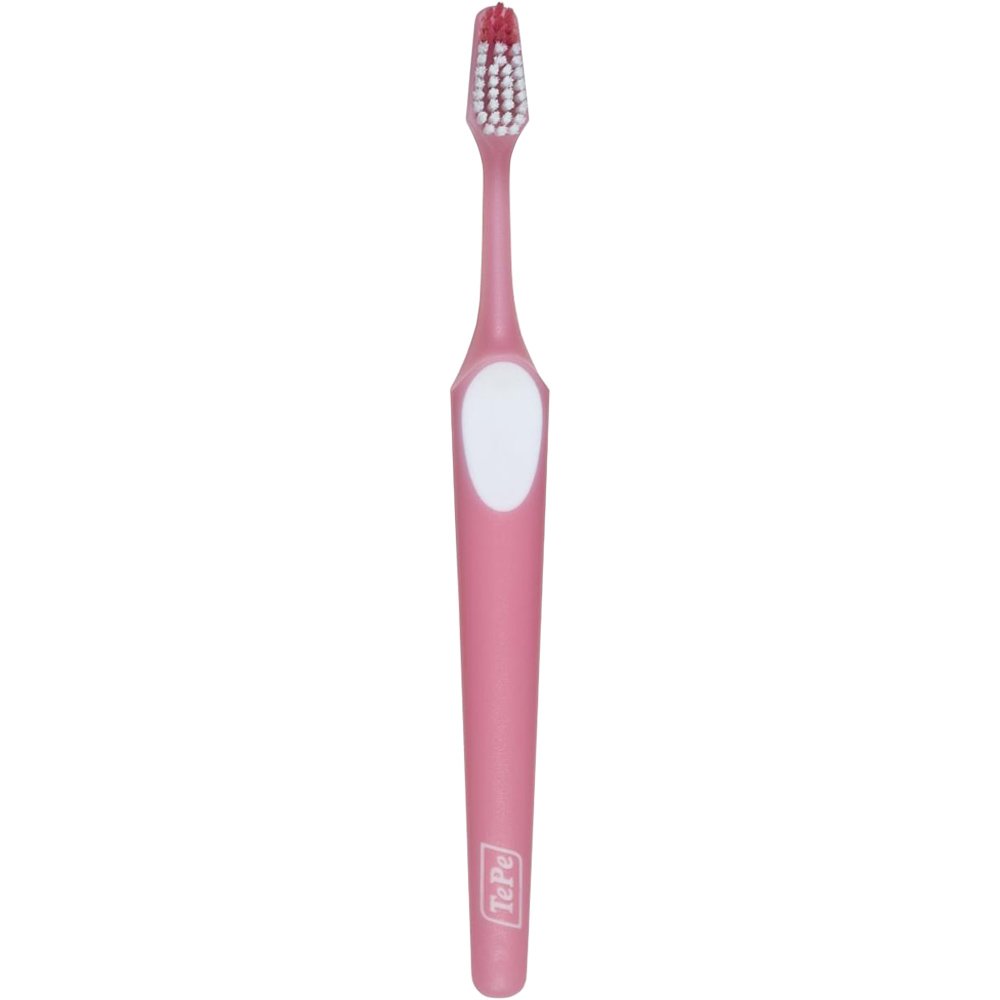 Tepe TePe Nova Medium Toothbrush Οδοντόβουρτσα Μέτριας Σκληρότητας που Διευκολύνει την Πρόσβαση στα Πίσω Δόντια & Κωνική Κεφαλή 1 Τεμάχιο - Ροζ