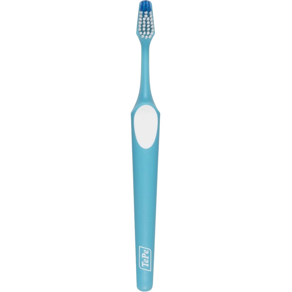 TePe Nova Medium Toothbrush Οδοντόβουρτσα Μέτριας Σκληρότητας που Διευκολύνει την Πρόσβαση στα Πίσω Δόντια & Κωνική Κεφαλή 1 Τεμάχιο - Γαλάζιο