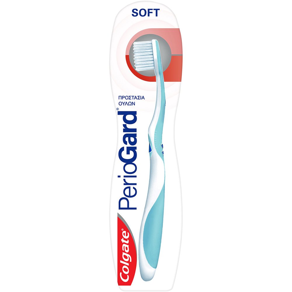 Colgate PerioGard Soft Toothbrush Μαλακή Οδοντόβουρτσα Ιδανική για την Προστασία των Ούλων 1 Τεμάχιο - Μπλε