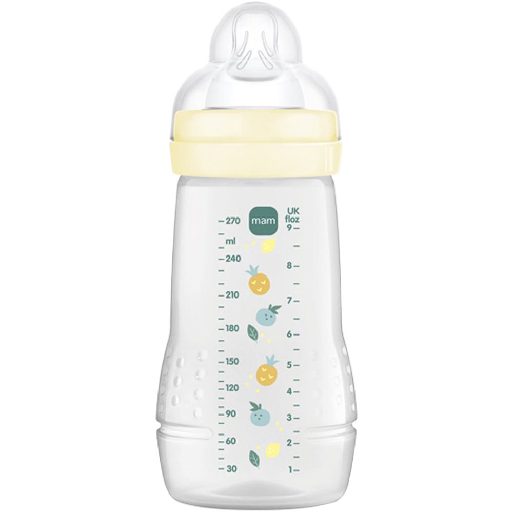 Mam Mam Easy Active Baby Bottle 2m+, Κωδ 360SUc 270ml Μπιμπερό Πολυπροπυλενίου με Θηλή Σιλικόνης Μεσαίας Ροής 1 Τεμάχιο - Κίτρινο