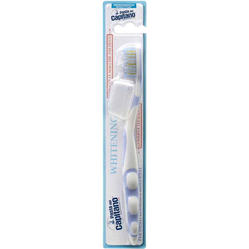 Health-Plus Pasta Del Capitano Whitening Medium Toothbrush Οδοντόβουρτσα Λεύκανσης με Λεπτές Ίνες για Αποτελεσματικό Καθαρισμό Ανάμεσα στα Δόντια 1 Τεμάχιο - Γκρι