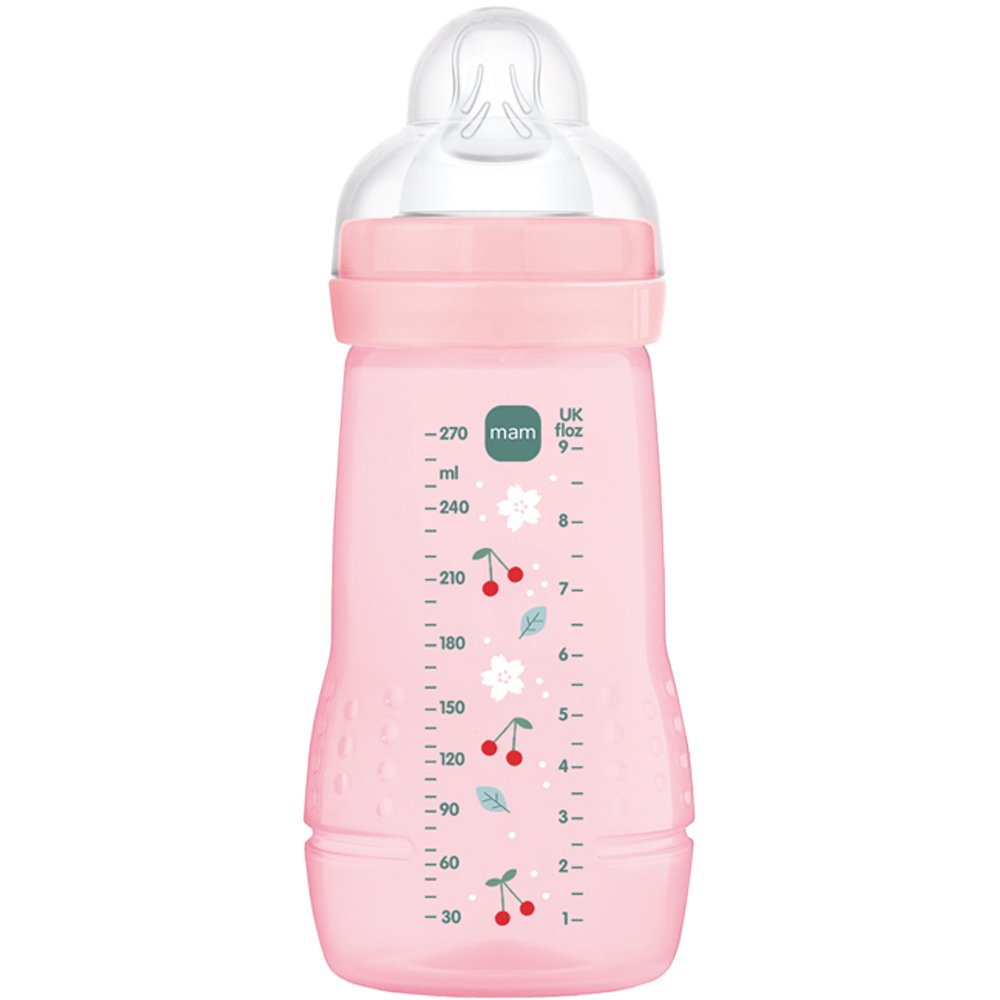 Mam Mam Easy Active Baby Bottle 2m+, Κωδ 360SGc 270ml Μπιμπερό Πολυπροπυλενίου με Θηλή Σιλικόνης Μεσαίας Ροής 1 Τεμάχιο - Ροζ