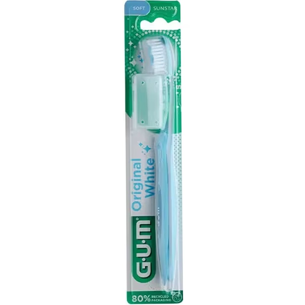 Gum Original White 561 Soft Toothbrush 1 Τεμάχιο - Γαλάζιο,Μαλακή Οδοντόβουρτσα για Φυσικά Λευκά Δόντια Κάθε Μέρα