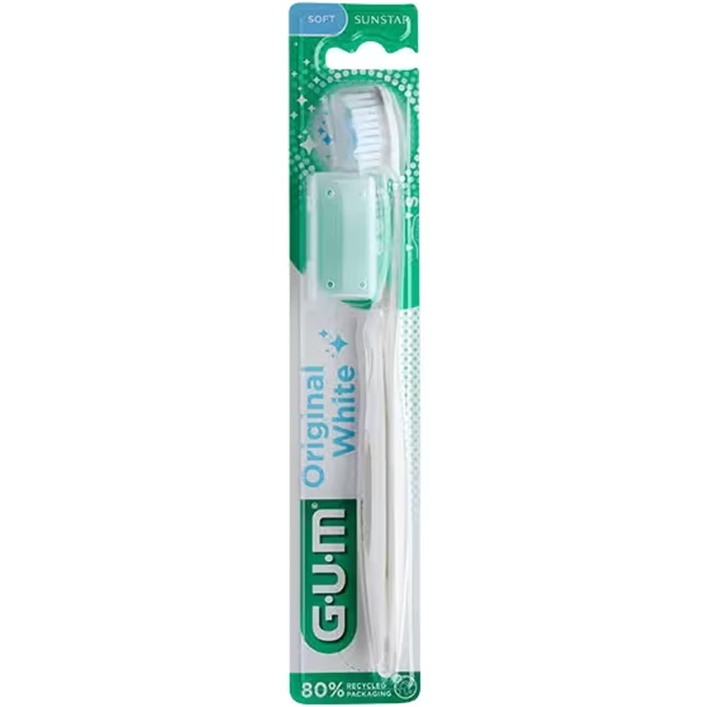 Gum Original White 561 Soft Toothbrush Μαλακή Οδοντόβουρτσα για Φυσικά Λευκά Δόντια Κάθε Μέρα, 1 Τεμάχιο - Λευκό