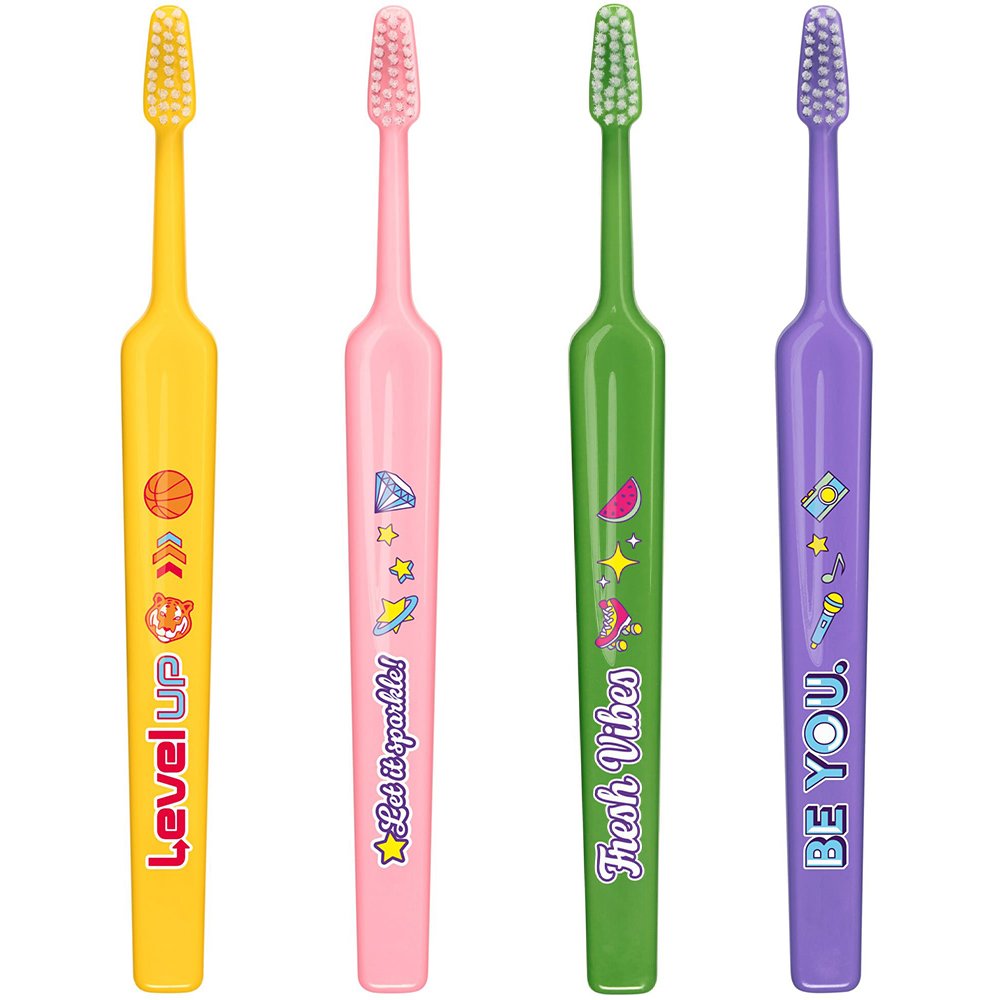 TePe Kids Soft Toothbrush 6+ Years Παιδικές Οδοντόβουρτσες με Μαλακές Ίνες & Ευχάριστα Σχέδια, 4 Τεμάχια - Multicolor 10