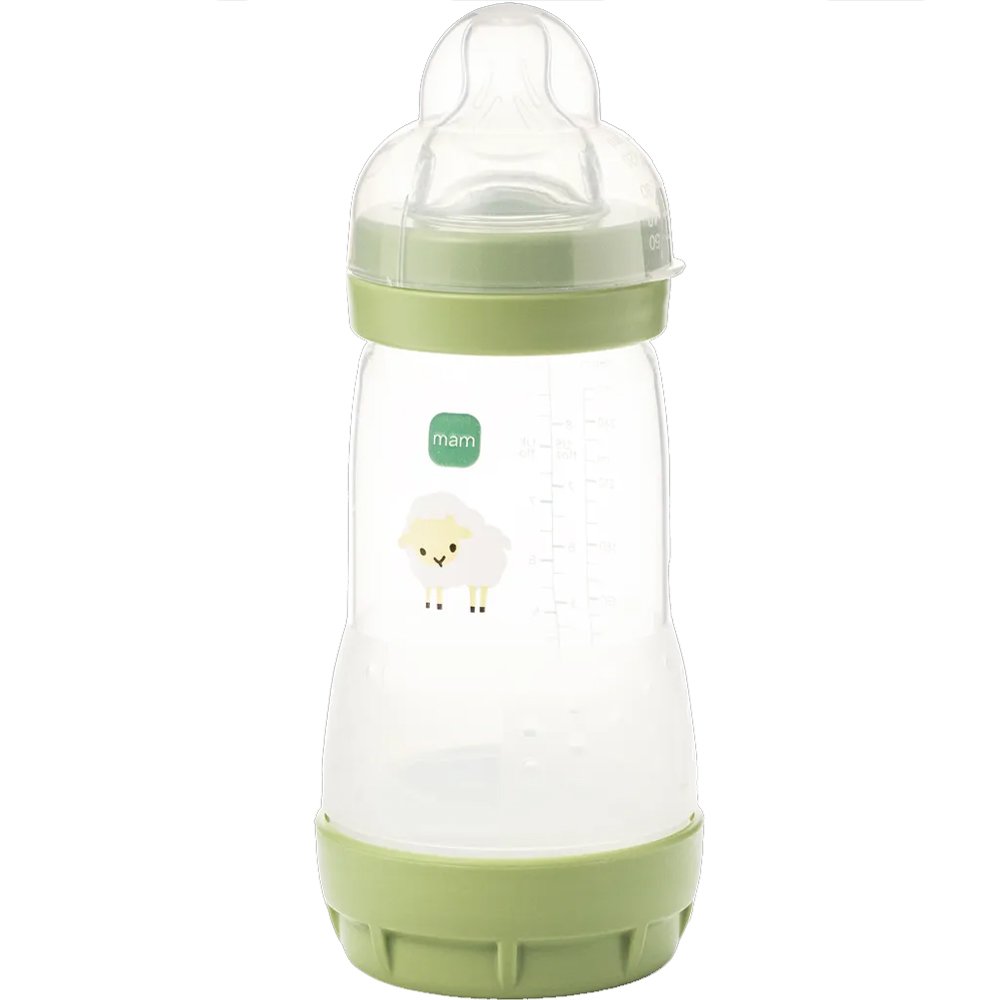 Mam Easy Start Anti-Colic Plastic Bootle 2m+ Μπιμπερό Πολυπροπυλενίου με Θηλή Σιλικόνης Αργής Ροής & Σύστημα Κατά των Κολικών, 260ml Κωδ 351SBc - Πράσινο