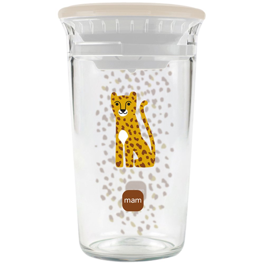 Mam Easy To Drink Cup Κωδ 473 8m+ Εκπαιδευτικό Ποτηράκι Μετάβασης από το Μπιμπερό με Καπάκι 360° Ειδικά Σχεδιασμένο Ενάντια των Διαρροών, 290ml - Μπεζ