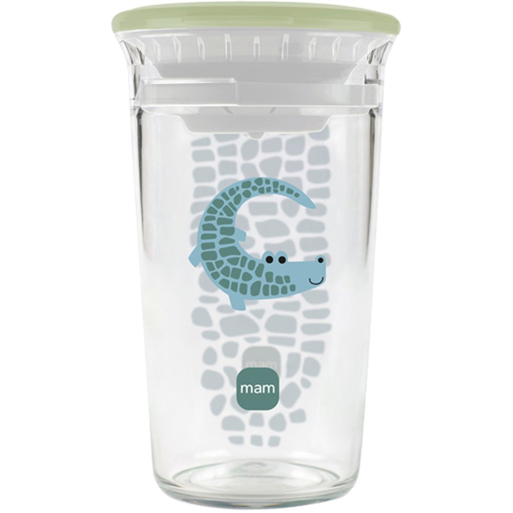 Mam Easy To Drink Cup Κωδ 473 8m+ Εκπαιδευτικό Ποτηράκι Μετάβασης από το Μπιμπερό με Καπάκι 360° Ειδικά Σχεδιασμένο Ενάντια των Διαρροών, 290ml - Πράσινο