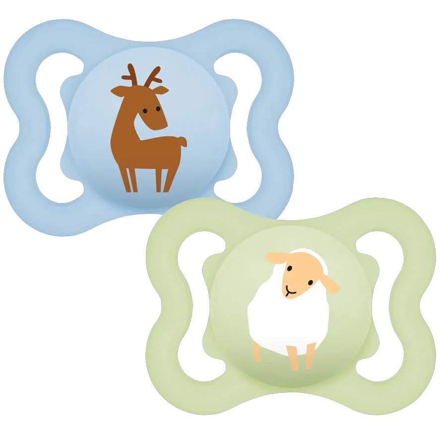 Mam Air Silicone Soother 2-6m Κωδ 120SBc Ορθοδοντική Πιπίλα Σιλικόνης που Επιτρέπει Καλύτερη Κυκλοφορία του Αέρα 2 Τεμάχια - Γαλάζιο / Πράσινο