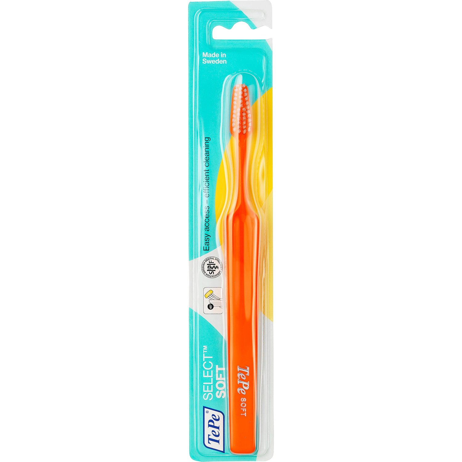 Tepe Select Soft Toothbrush Οδοντόβουρτσα με Μαλακές Ίνες για Καλύτερη Πρόσβαση στα Πίσω Δόντια Χωρίς Τραυματισμούς 1 Τεμάχιο - Πορτοκαλί