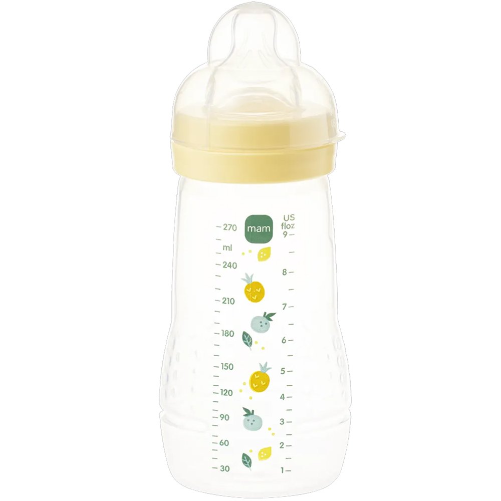 Mam Easy Active Baby Bottle 2m+ Μπιμπερό Πολυπροπυλενίου με Θηλή Σιλικόνης Μεγάλης Ροής Κωδ 361SUc 330ml, 1 Τεμάχιο - Κίτρινο