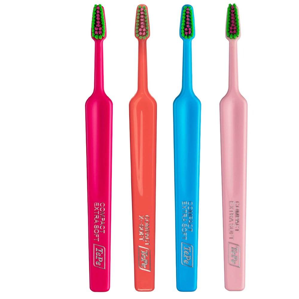 Tepe Colour Compact Extra Soft Toothbrush Οδοντόβουρτσα με Πολύ Μαλακές Ίνες & Μικρό Μέγεθος Κεφαλής 4 Τεμάχια - Multicolor 10