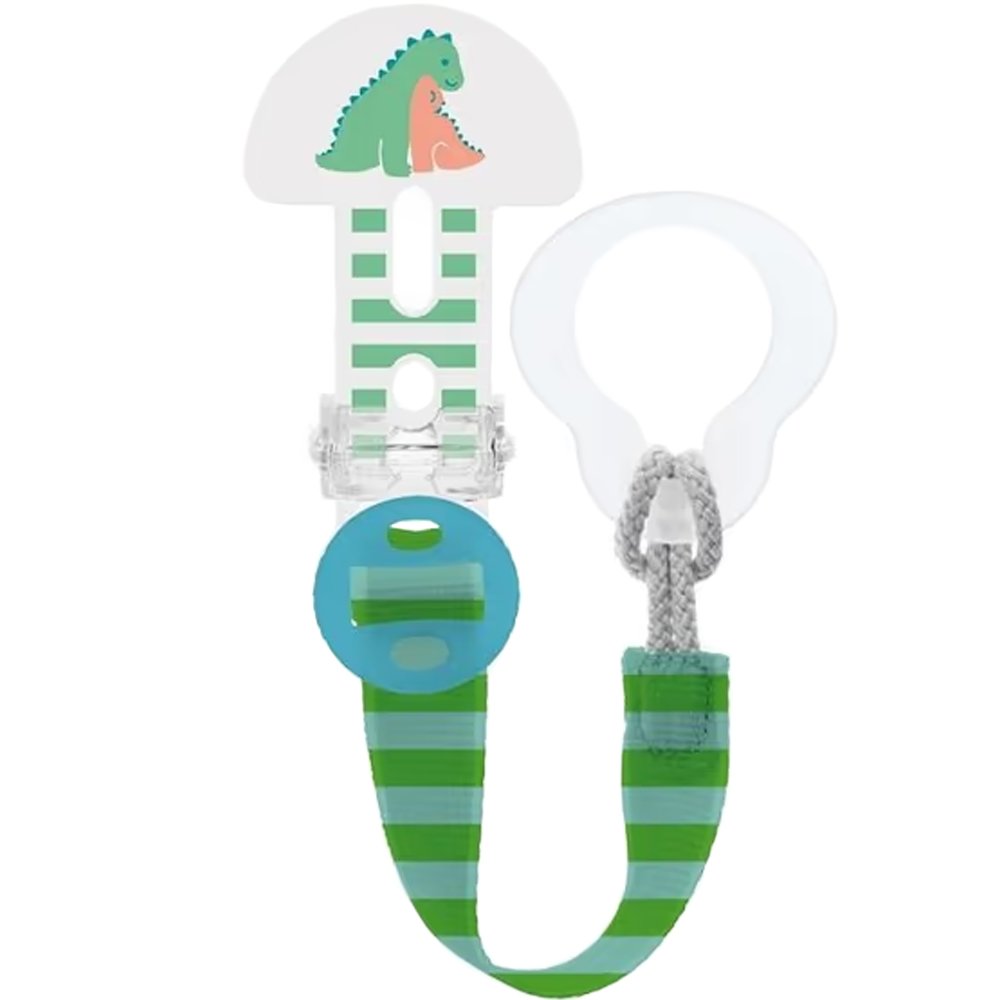 Mam Mam Clip it! & Cover 0m+  Κορδέλα Στήριξης Πιπίλας με Προστατευτικό Καπάκι 1 Τεμάχιο, Κωδ 335 - Πράσινο