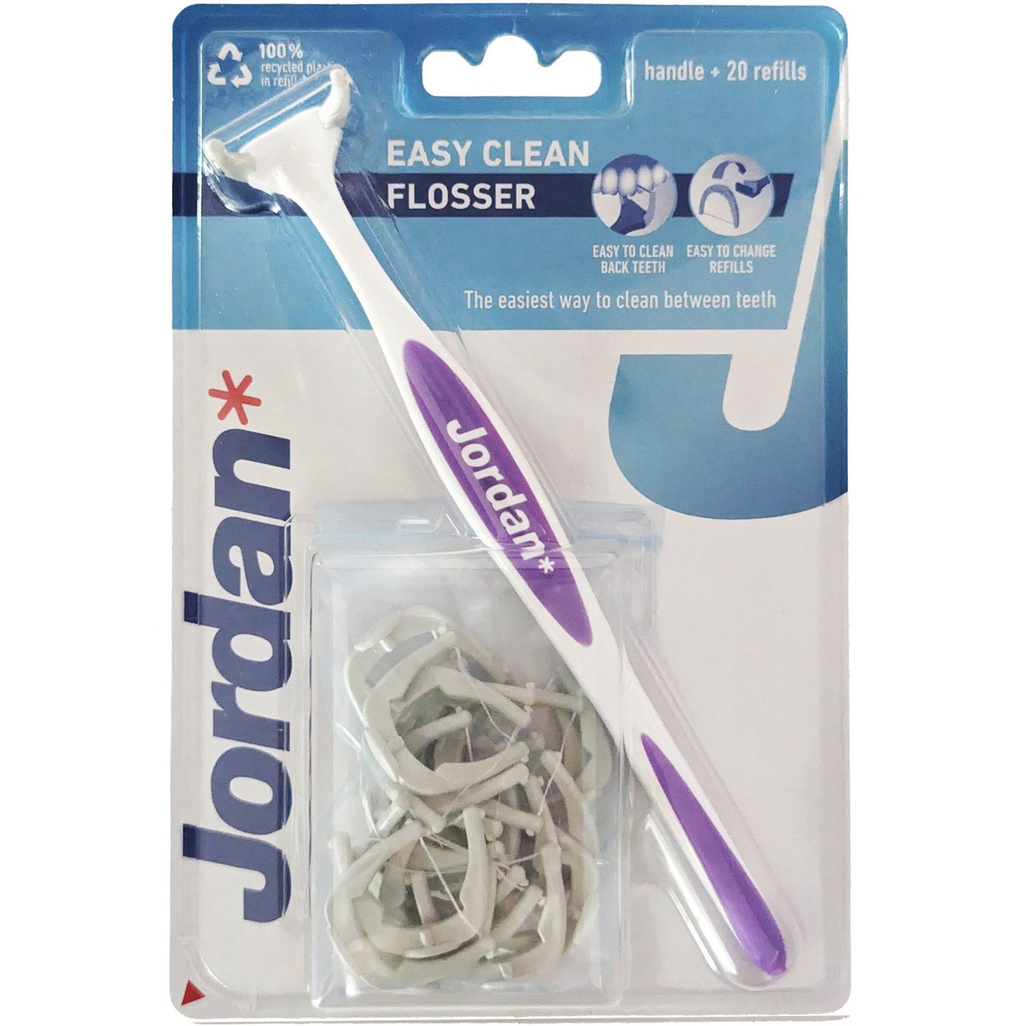 Jordan Jordan Easy Clean Flosser 1 Τεμάχιο & Refills 20 Τεμάχια Κωδ 310054 - Μωβ