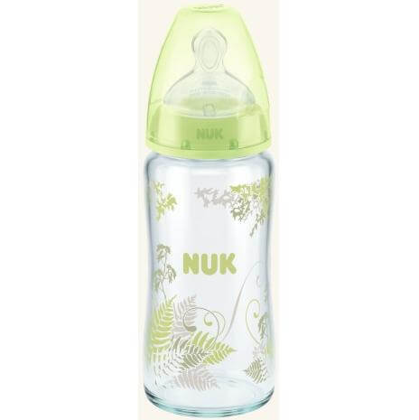 NUK First Choice Μπιμπερό Γυάλινο Θηλή Σιλικόνης 240ml – άσπρο