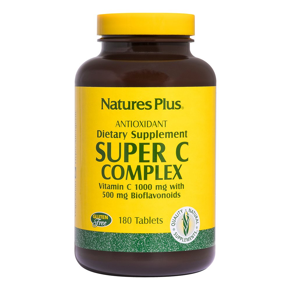 Natures Plus Super C Complex Συμπλήρωμα Διατροφής με Βιταμίνη C 1000 mg για Ενίσχυση του Ανοσοποιητικού 180tabs